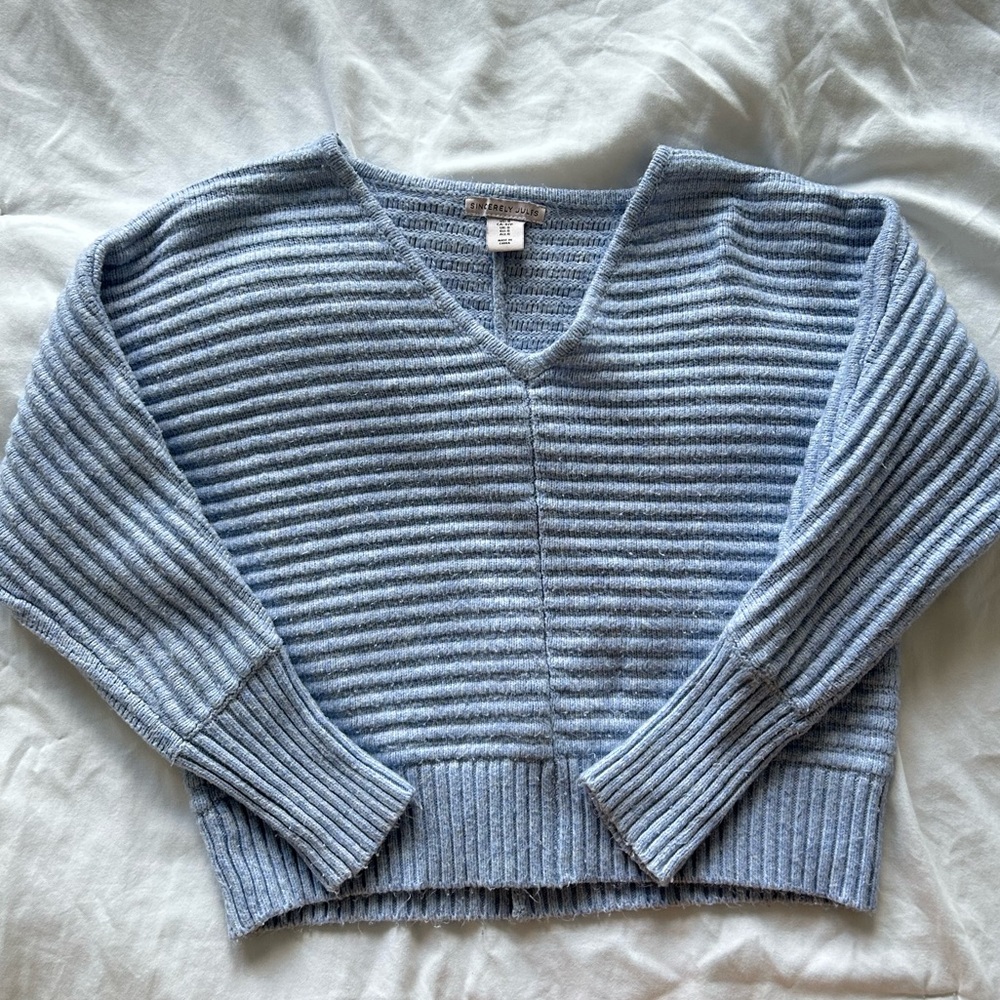 Sincerely Jules light blue cropped sweater